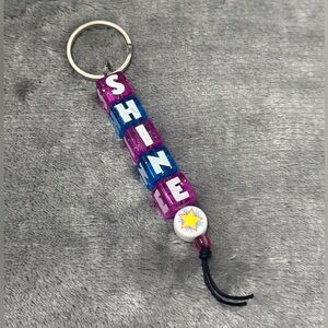 Colorful 'SHINE' Keychain with Star Charm